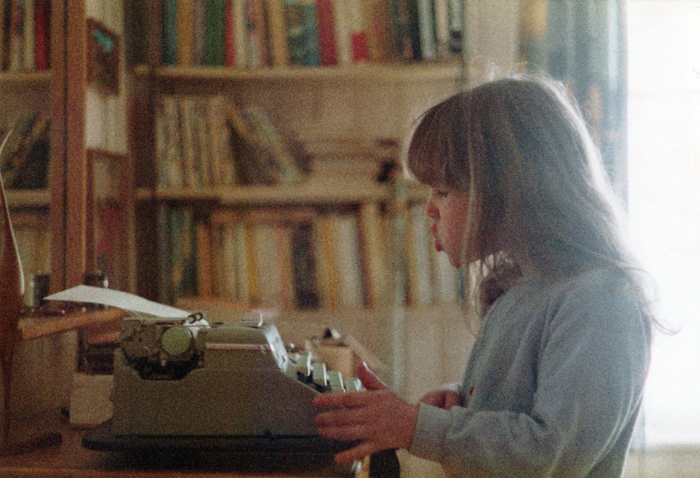 Girl with typewriter, 1984 — Christian Boos