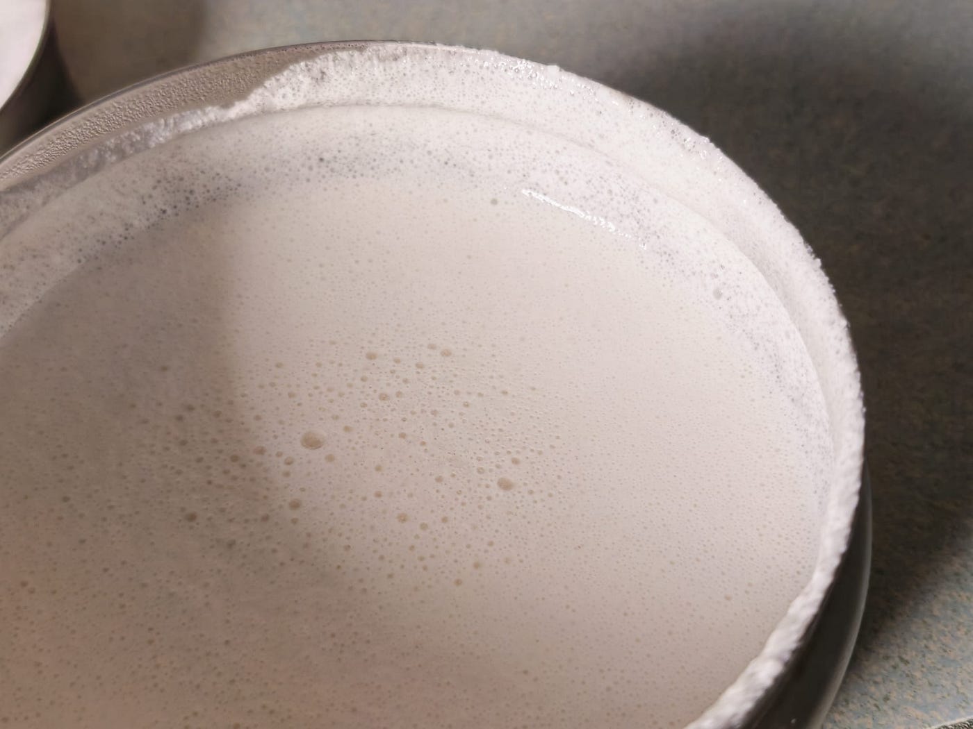 The idli batter before I poured it into the metal pans (Photo credit: Cuifen Pui)