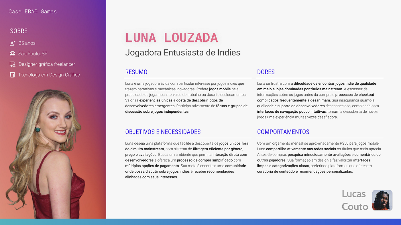 Proto-personas no UX — Entendendo os Usuários da EBAC Games