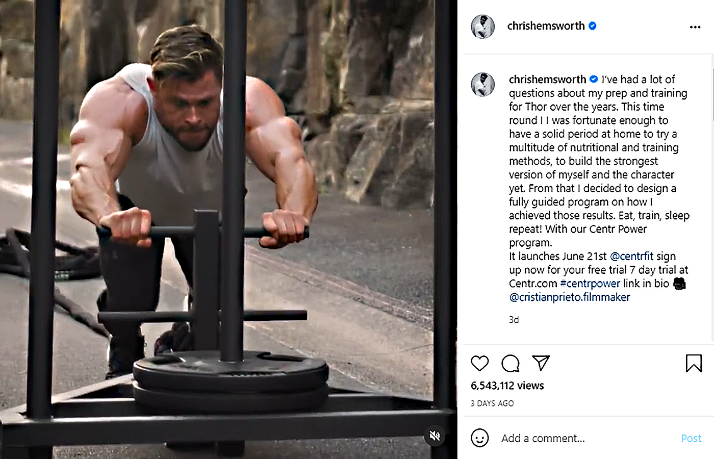 Reviewing Chris Hemsworth's Centr App and Thor Workout