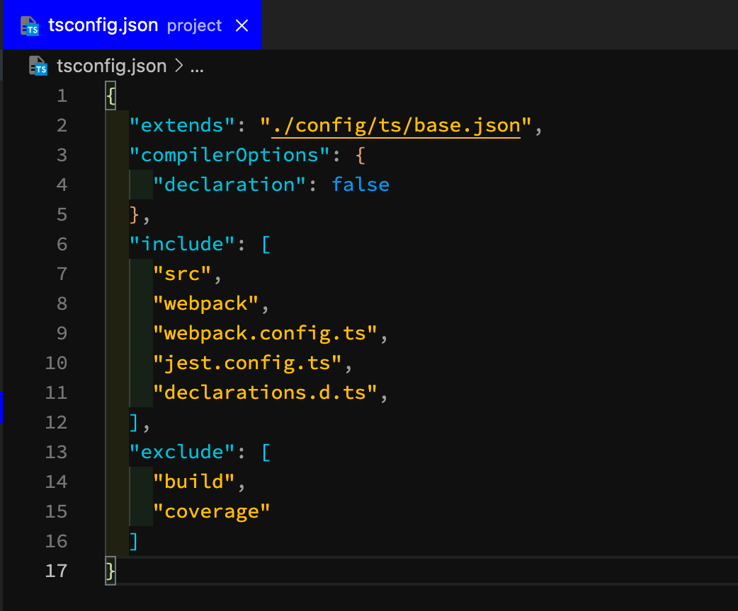 TypeScript 5 tsconfig.json multiple configuration files in extends