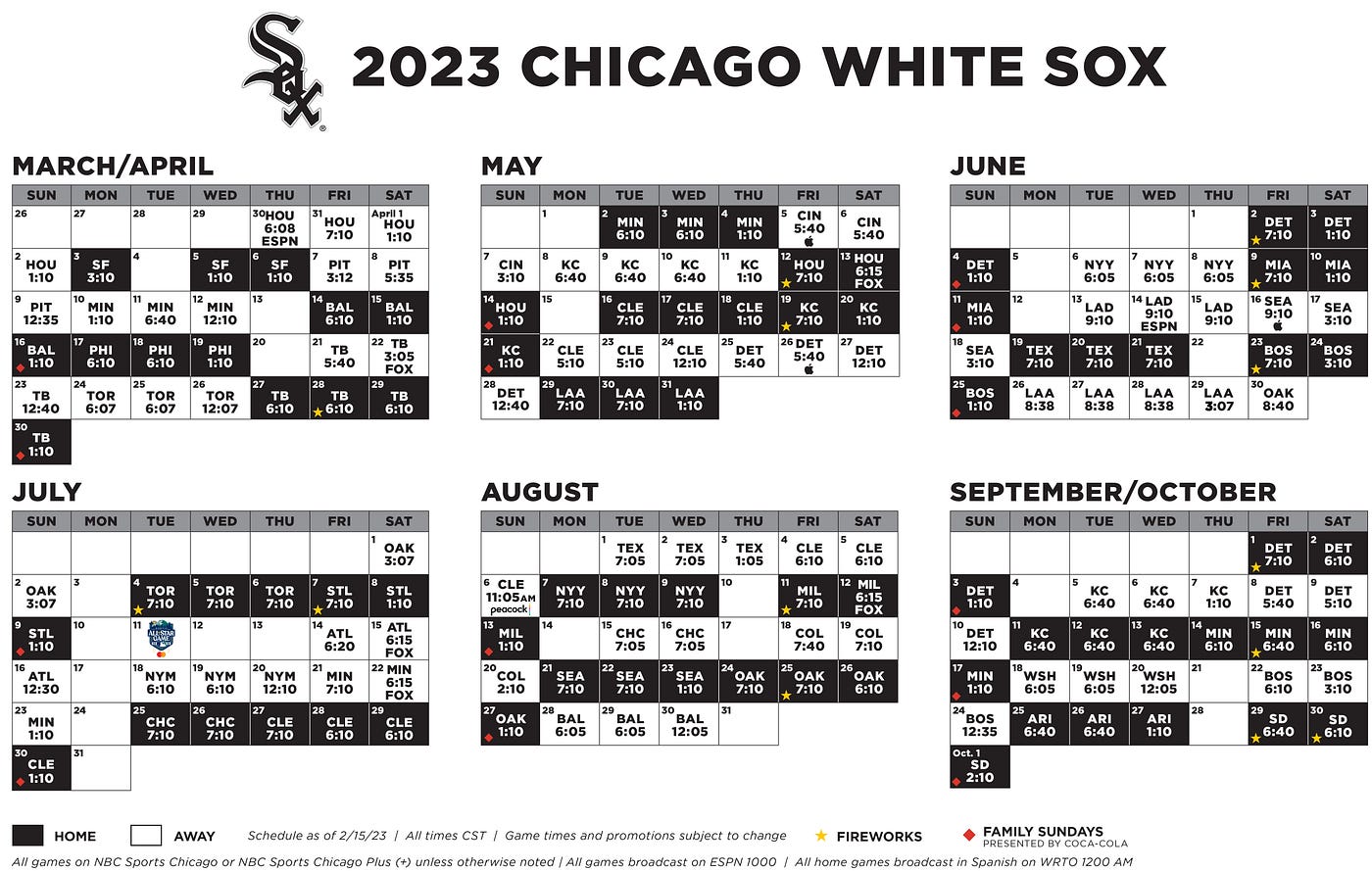 White Sox Announce Finalized 2023 Broadcast Schedule by Chicago White Sox Inside the White Sox