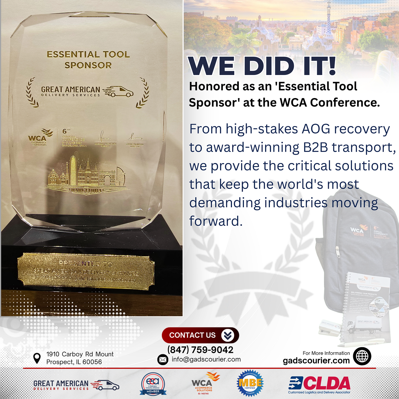 WE DID IT! Honored as an ‘Essential Tool Sponsor’ at the WCA Conference