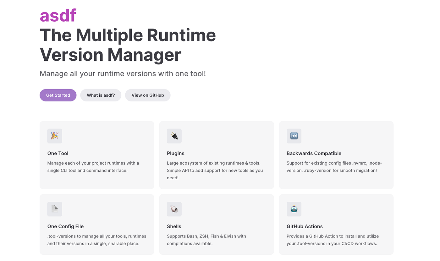 “asdf” รวบตึงทุก Version Manager มาไว้ในตัวเดียว