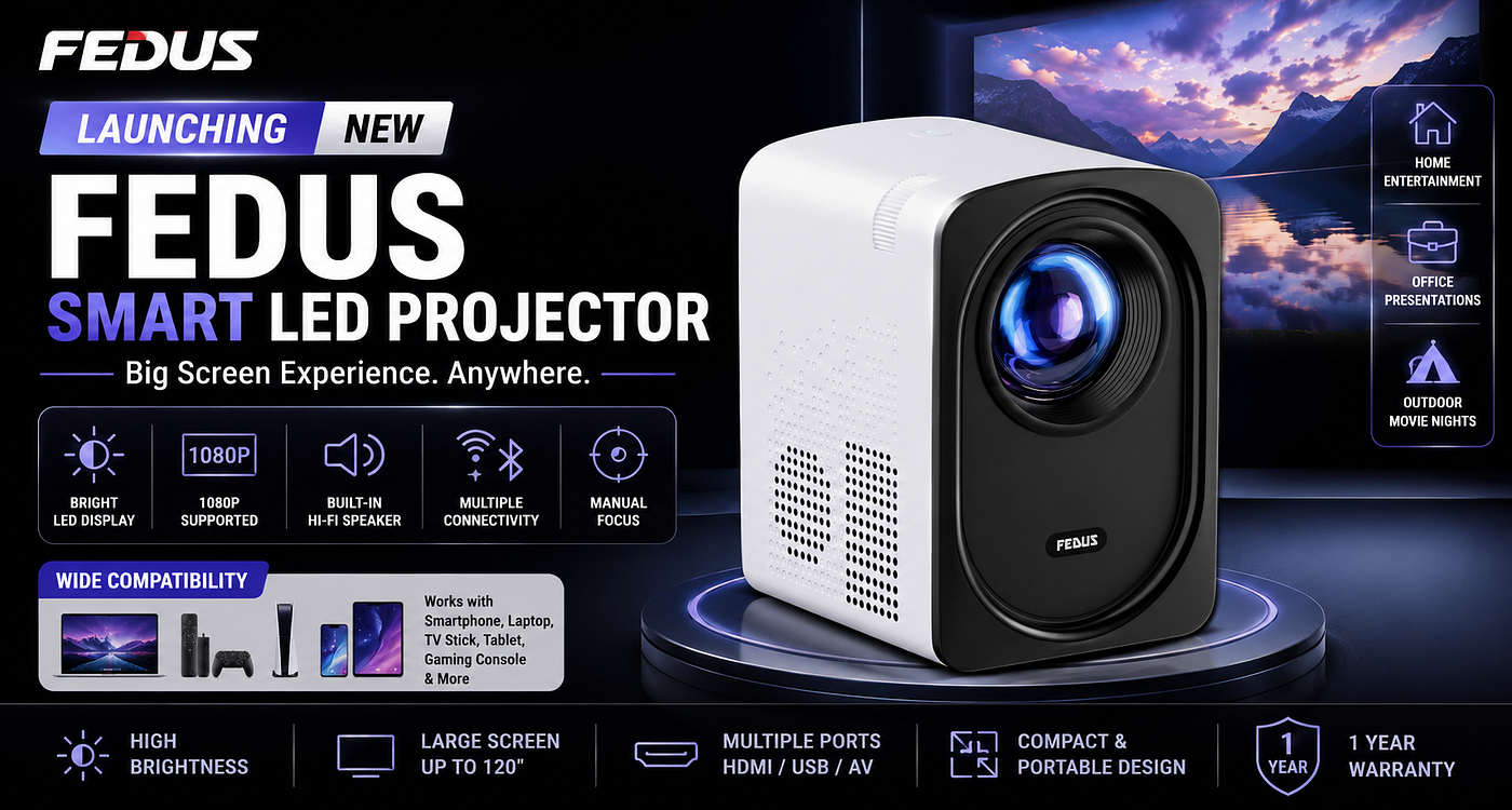 Smart LED Projector: The Ultimate Entertainment Upgrade for Home, Office & Outdoor Viewing