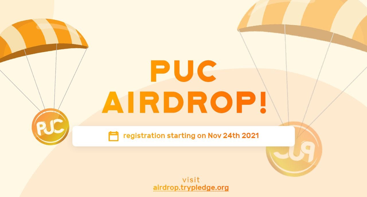 Announcing The Pledge Utility Coin Airdrop to the PUC community | by The  Pledge Coin | Medium
