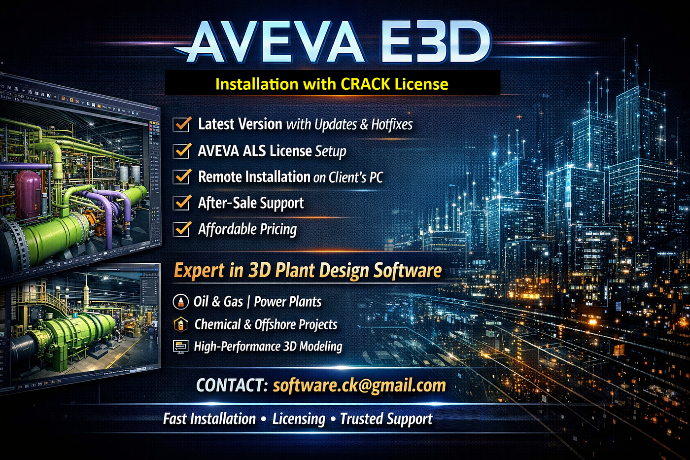 🚀 Professional AVEVA E3D Installation & Licensing Services (Latest Version)