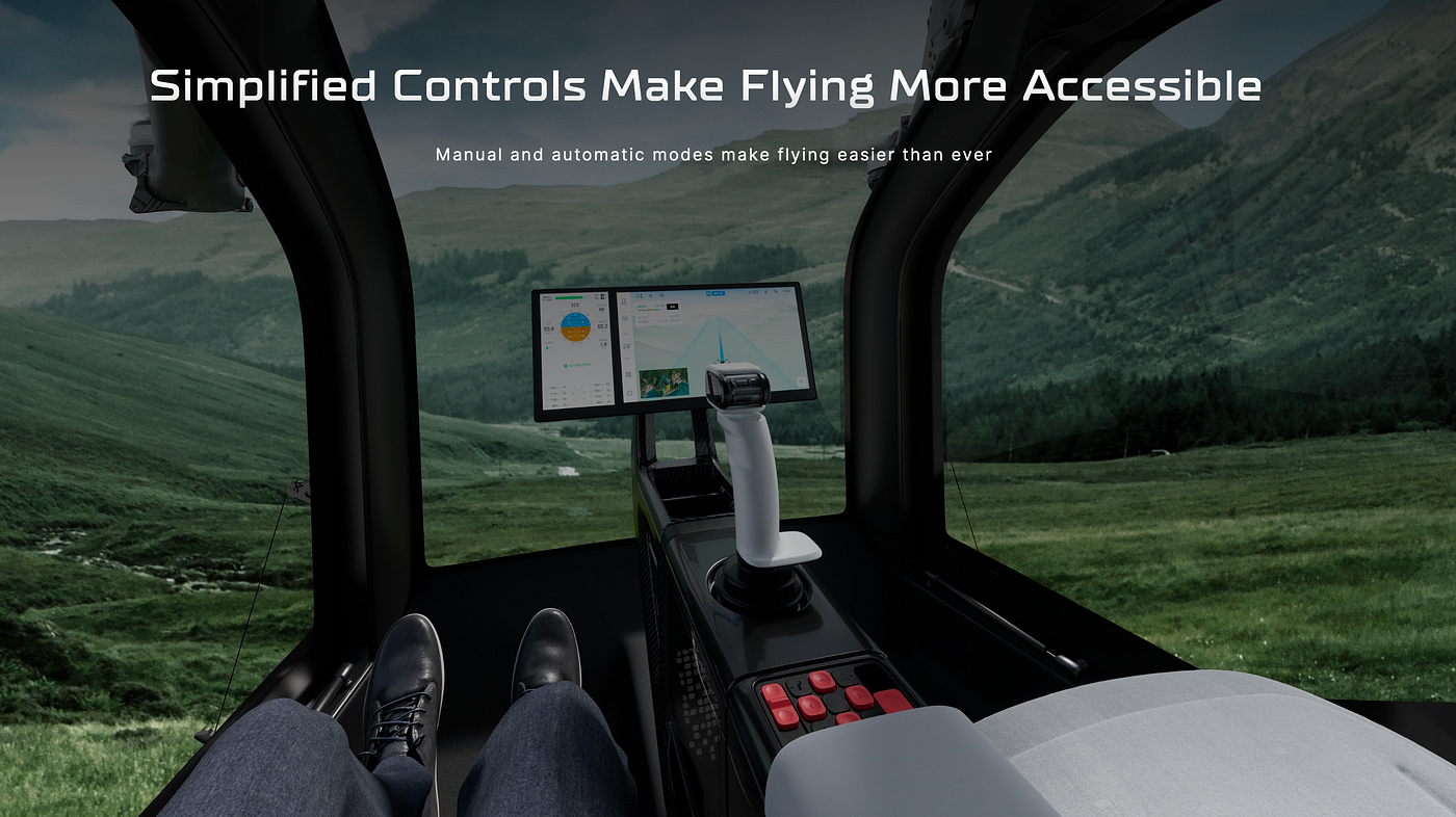 The primary objective of this first flying vehicle is to allow novices to master it easily thanks to a single-stick control system.