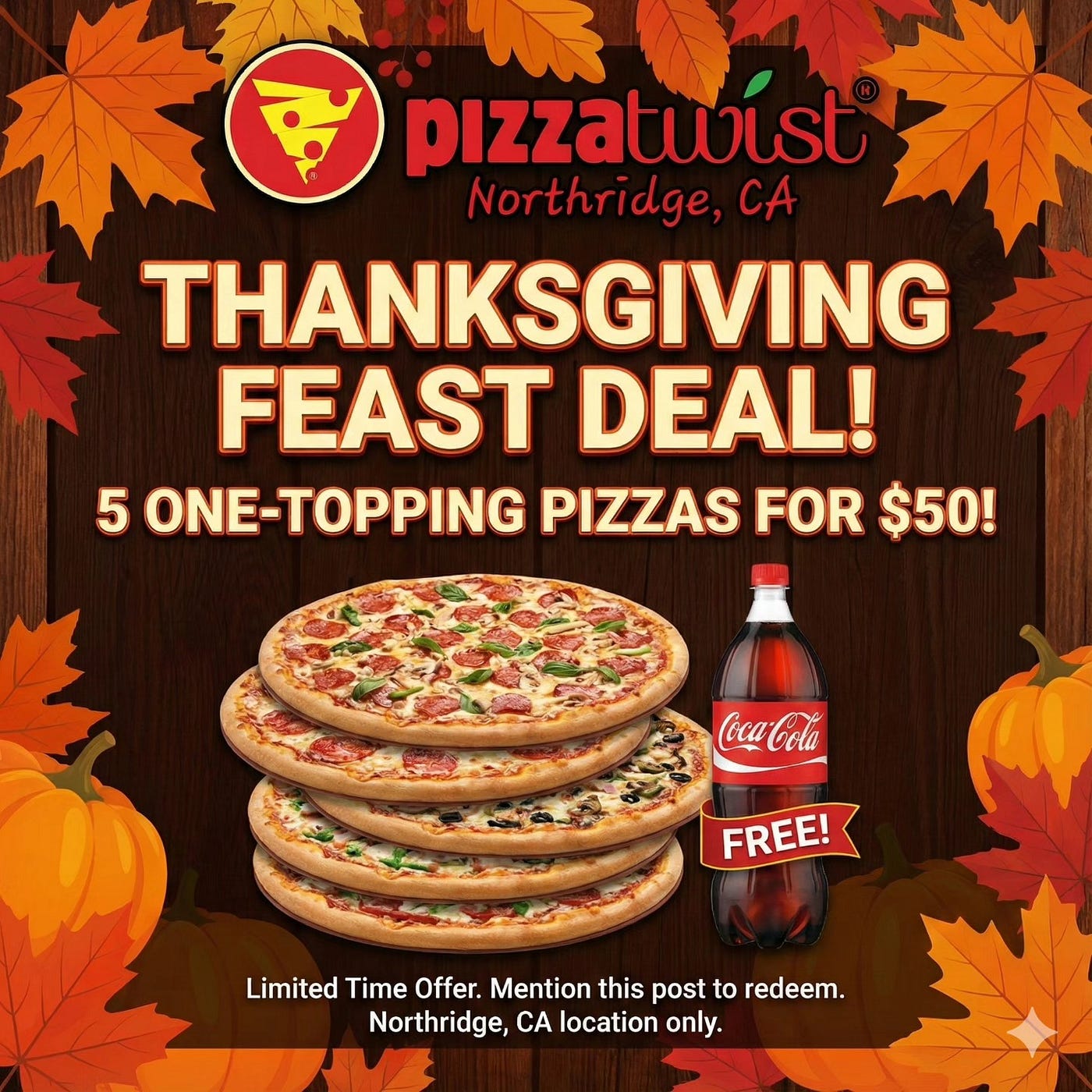Pizza Twist | Northridge’s Best Halal Pizza — Thanksgiving Feast Special