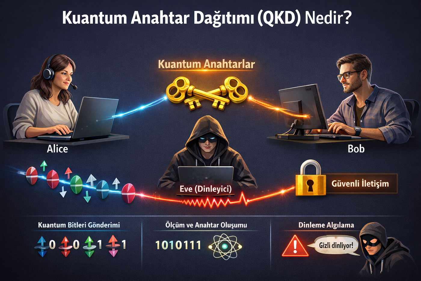 Kuantum Anahtar Dağıtımı (QKD) Nedir? Nasıl Çalışır?