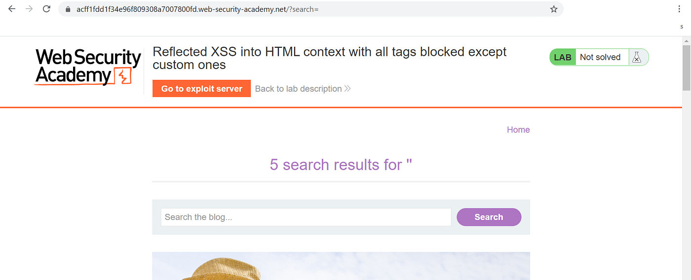 Reflected XSS into HTML context with all tags blocked except custom ones |  by Yikai | Medium