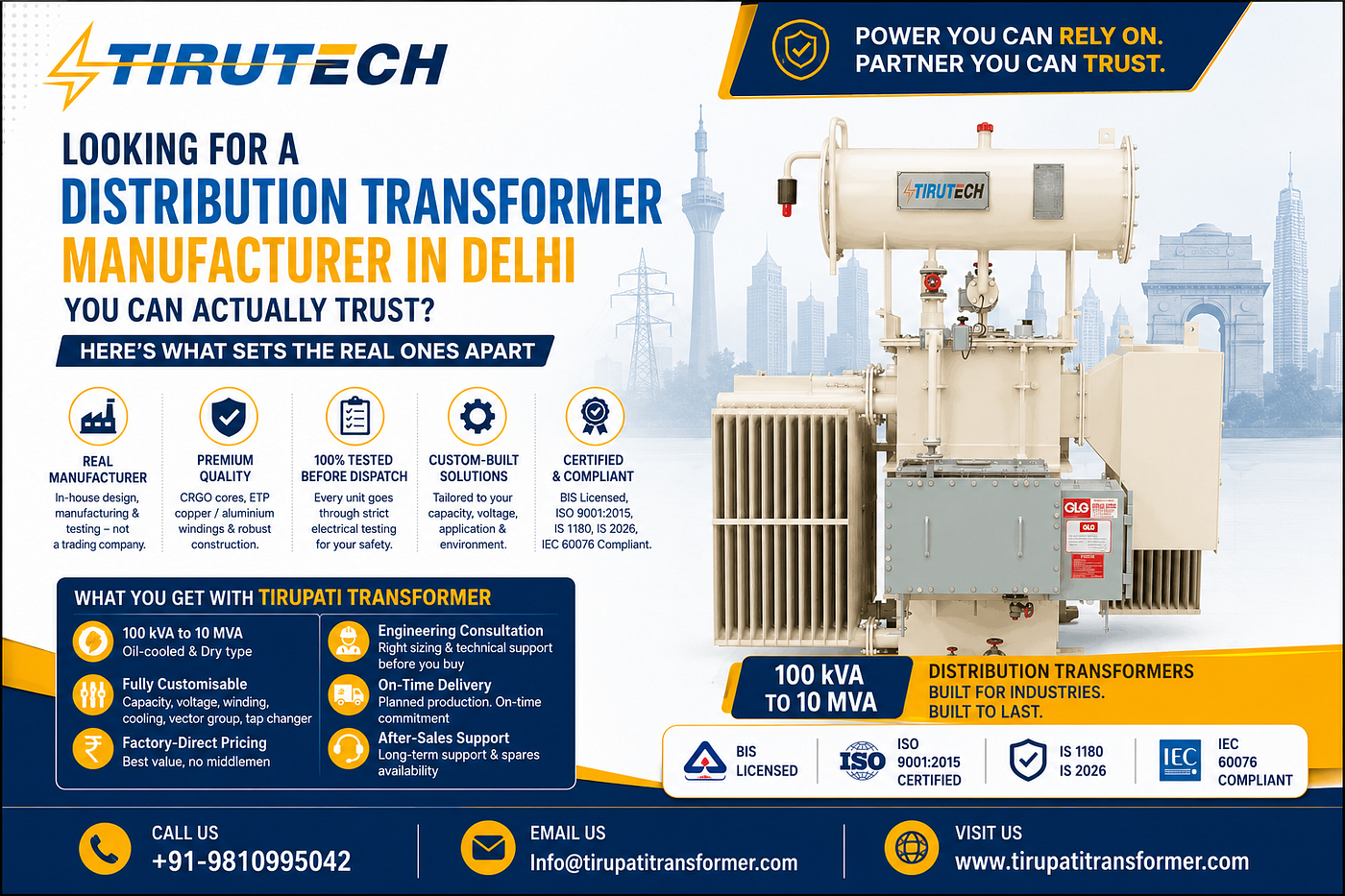 Looking for a Distribution Transformer Manufacturer in Delhi You Can Actually Trust?