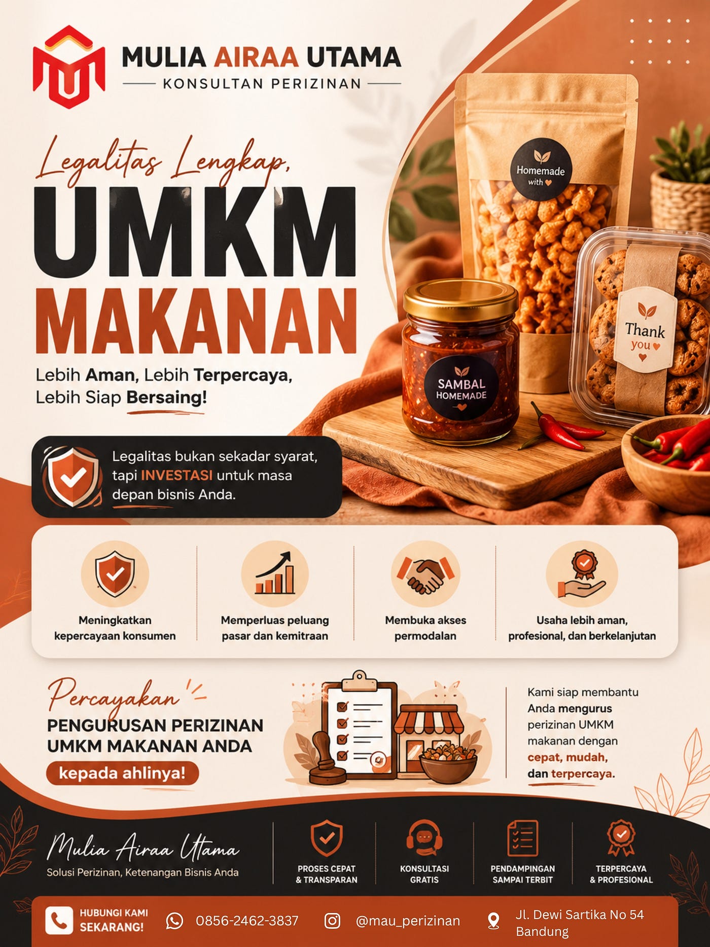 PROFESIONAL, Jasa Konsultan Perizinan UMKM Makanan terdekat di Jalan Jawa Bandung, 0856–2462–3837