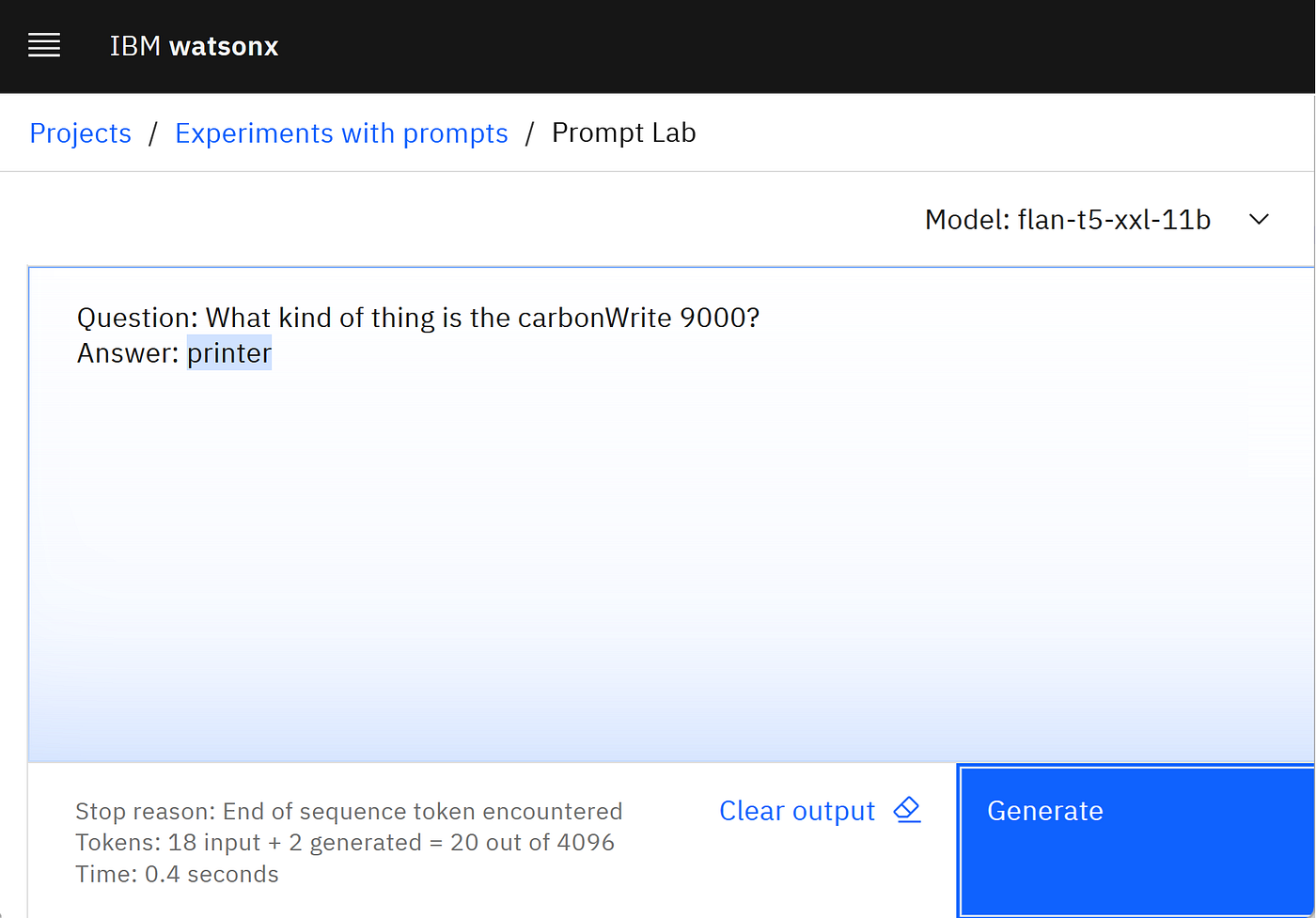 Prompting an LLM in watsonx ai