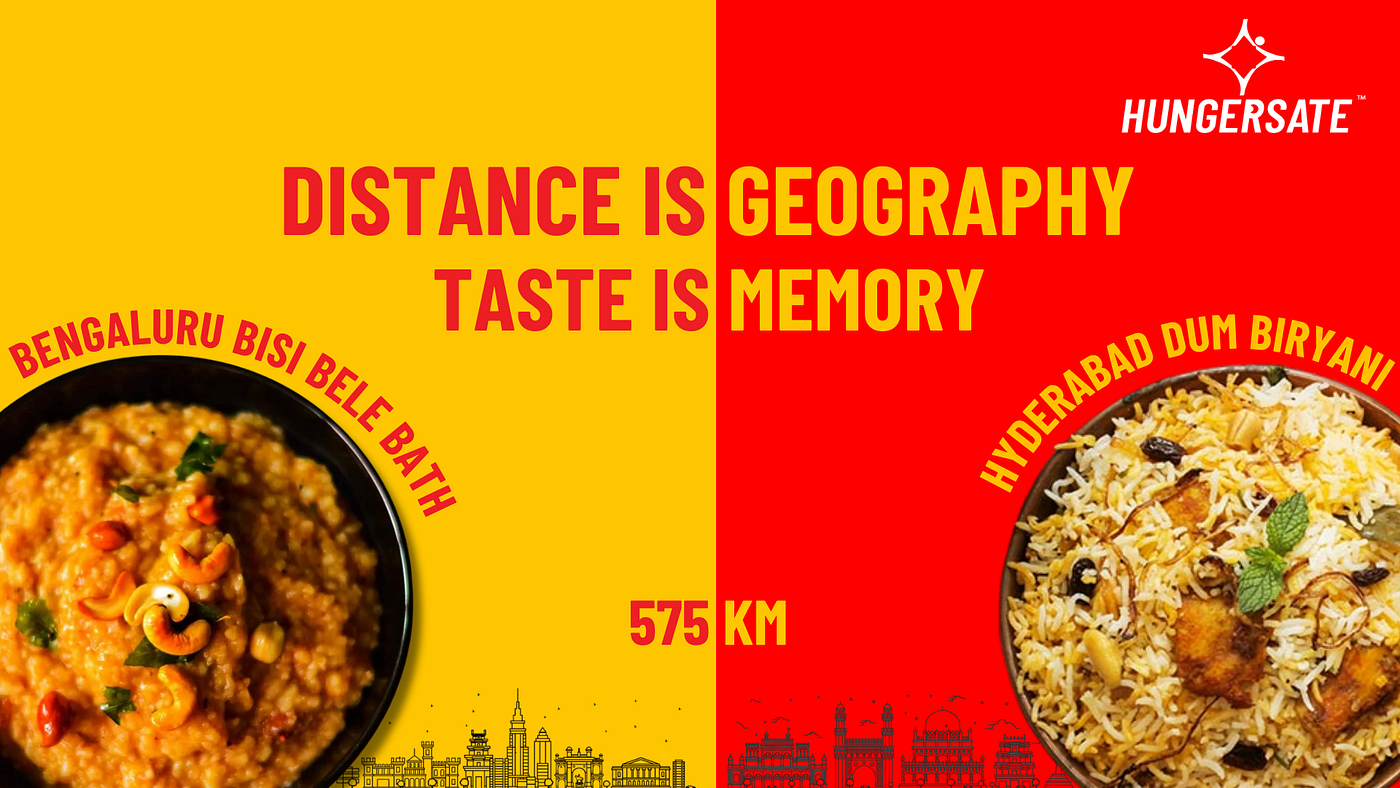 They are 570 kilometres apart. The food no longer has to be.