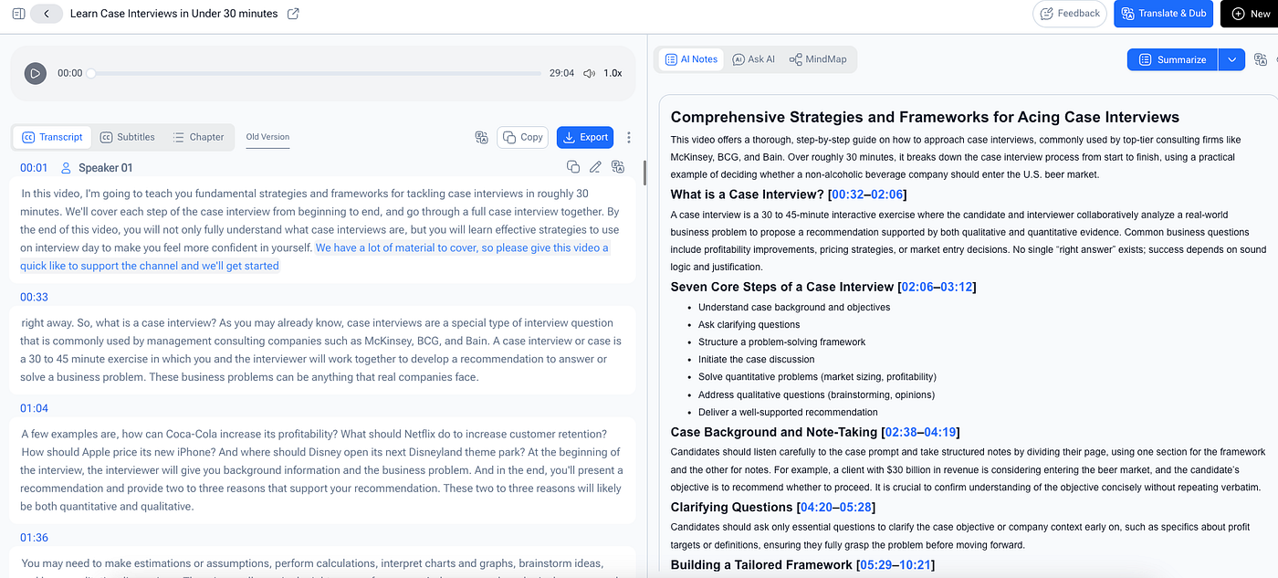 Transcribe Video to Text Online Free