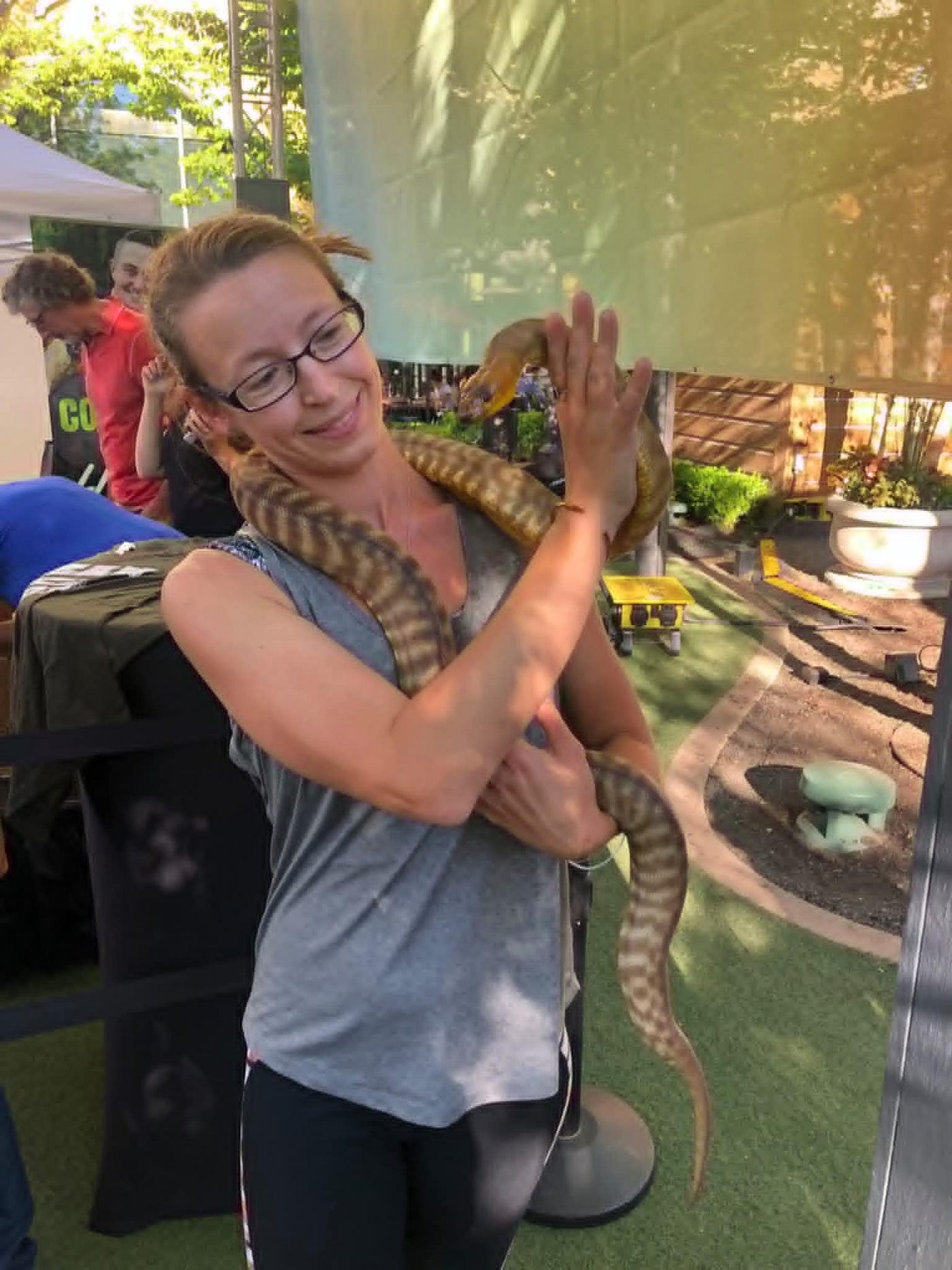 Alex and her Python friend (Photo by Jeni Bennett)