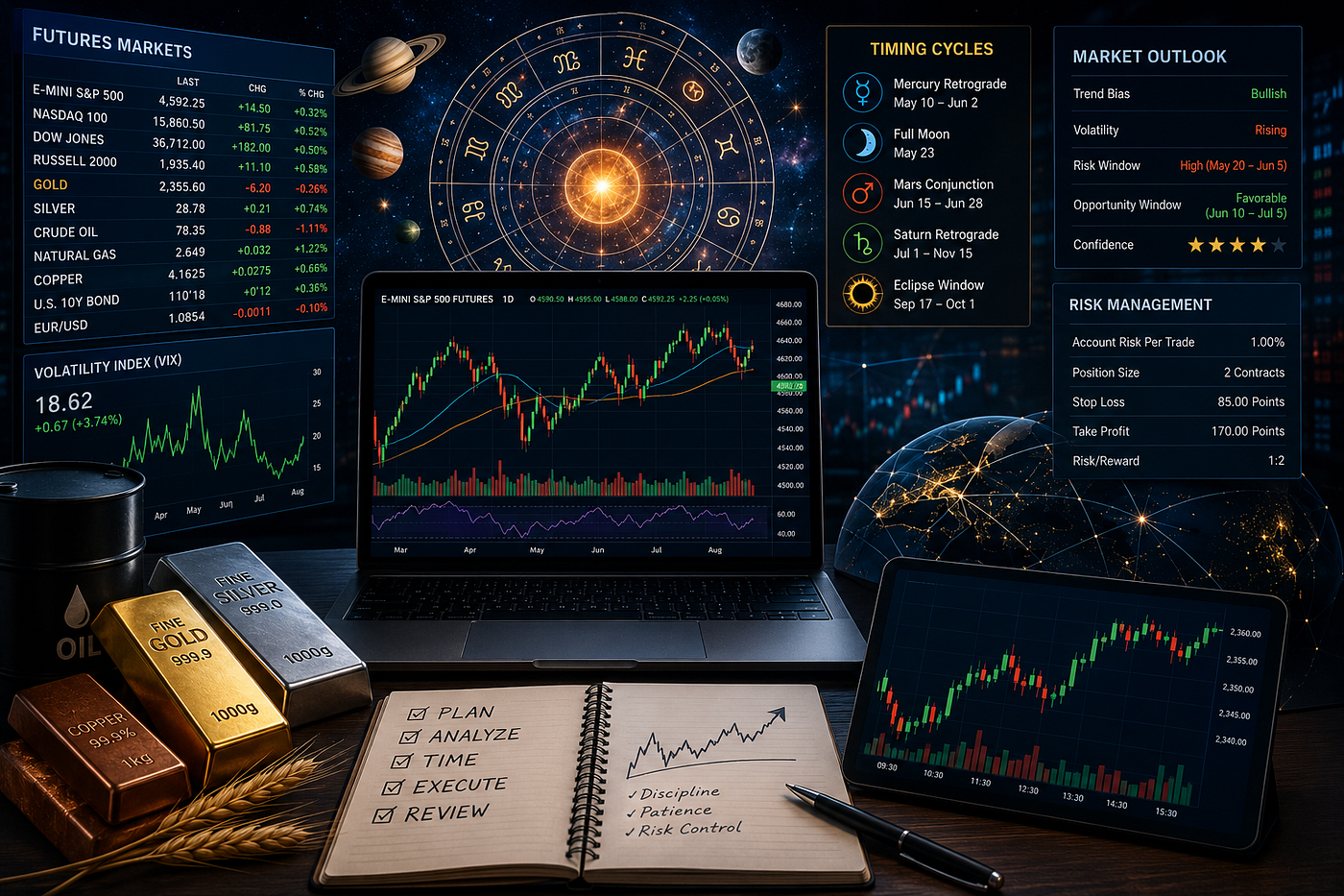 Futures Market Trading With Financial Astrology: Timing, Risk, and Volatility
