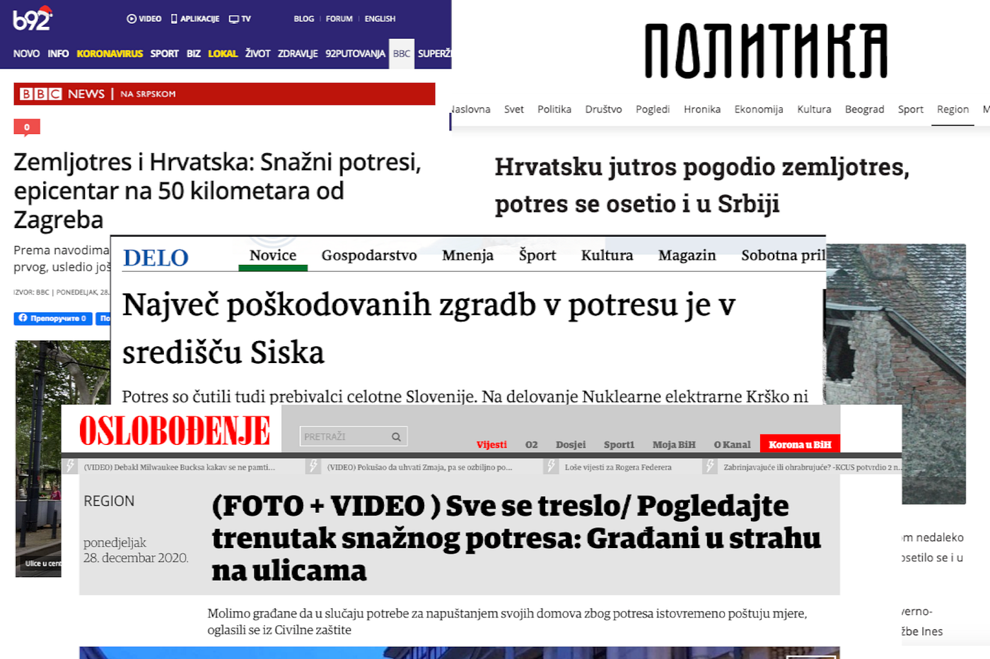 Evo što pišu o potresu mediji u našem susjedstvu