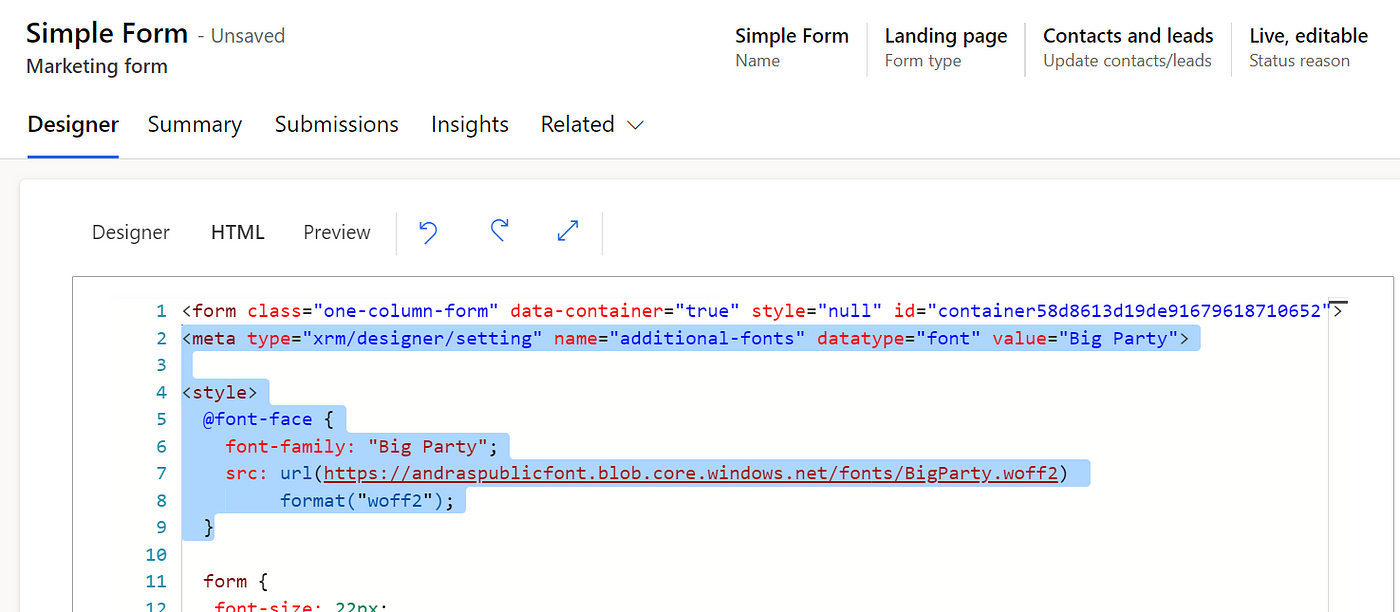 Using External Fonts in Dynamics 365