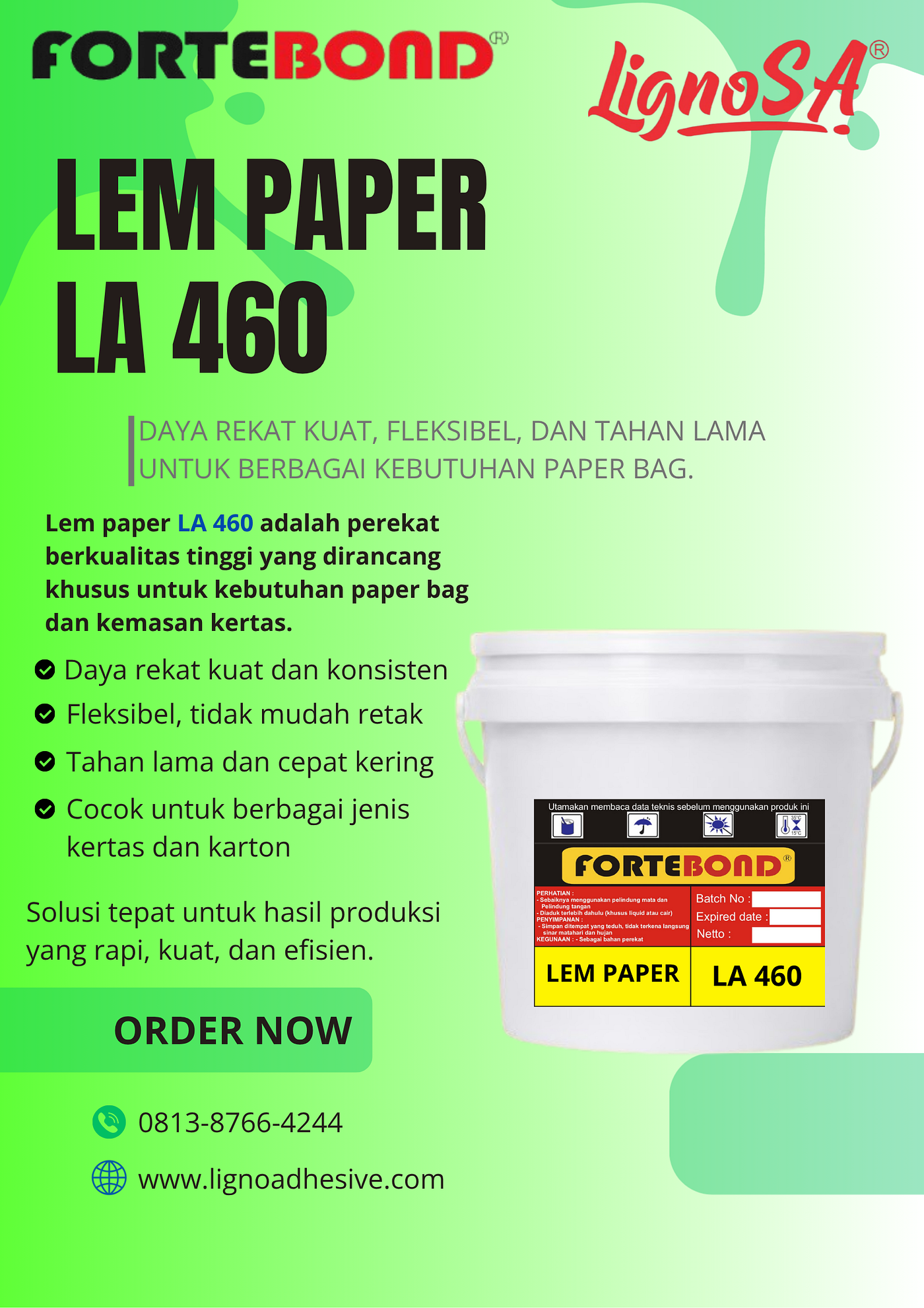 0813.8766.4244 Jual Lem Papper Bag Tangerang PT LIGNO SPECIALTY ADHESIVE