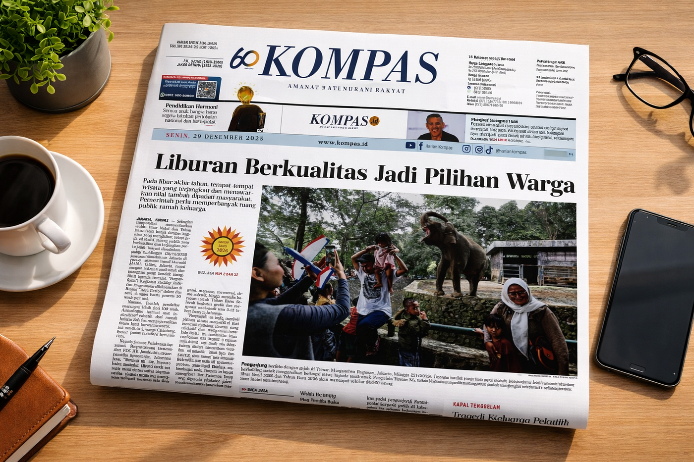 Membaca Koran Cetak