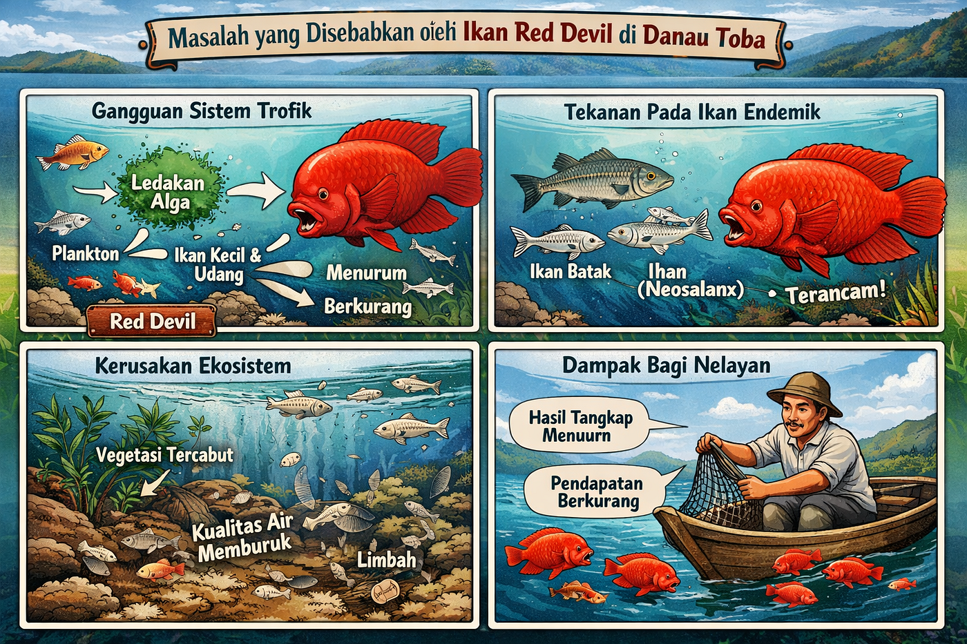Dari Red Devil ke Sapu-Sapu: Solusi atau Bencana Baru di Danau Toba?