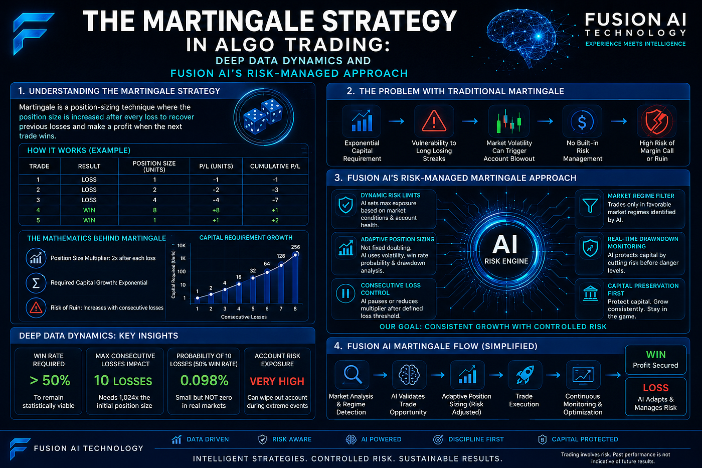 The Martingale Strategy in Algo Trading: Deep Data Dynamics and Fusion AI’s Risk-Managed Approach