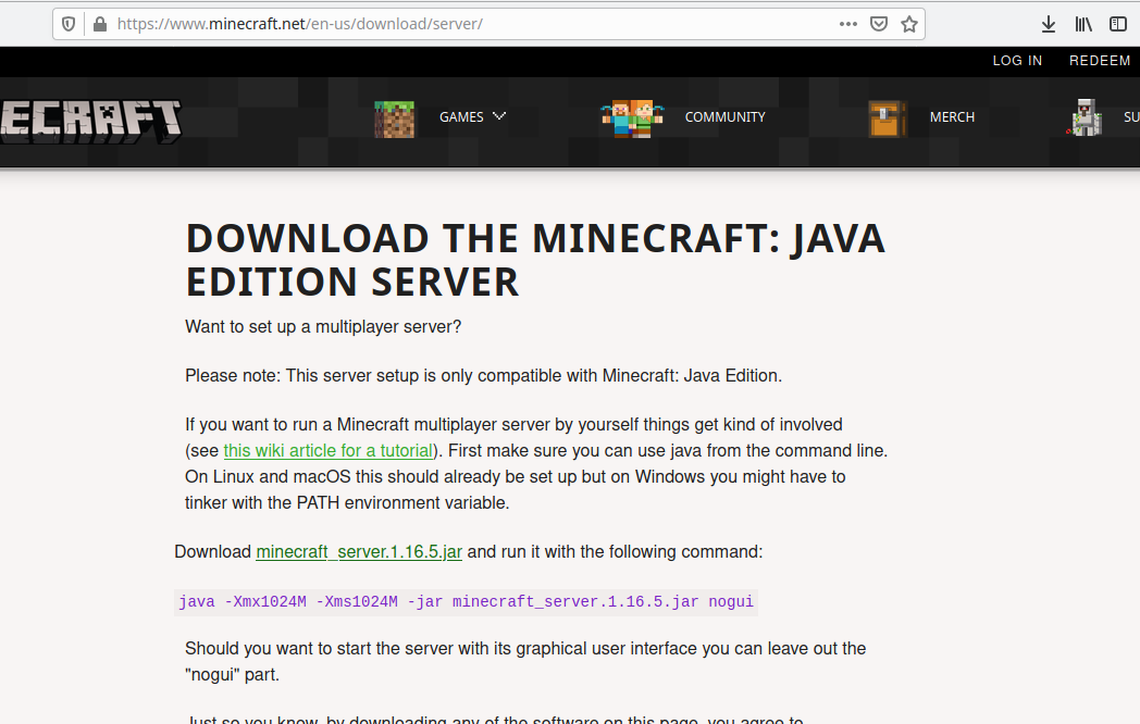 Download Minecraft & Server Software