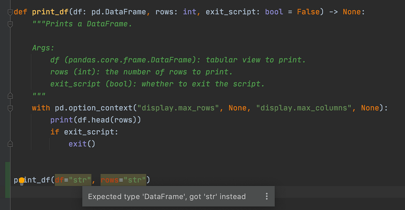 Python Type-hints & Docstrings. Automatically insert variables types… | by  Louis de Bruijn | Towards Data Science