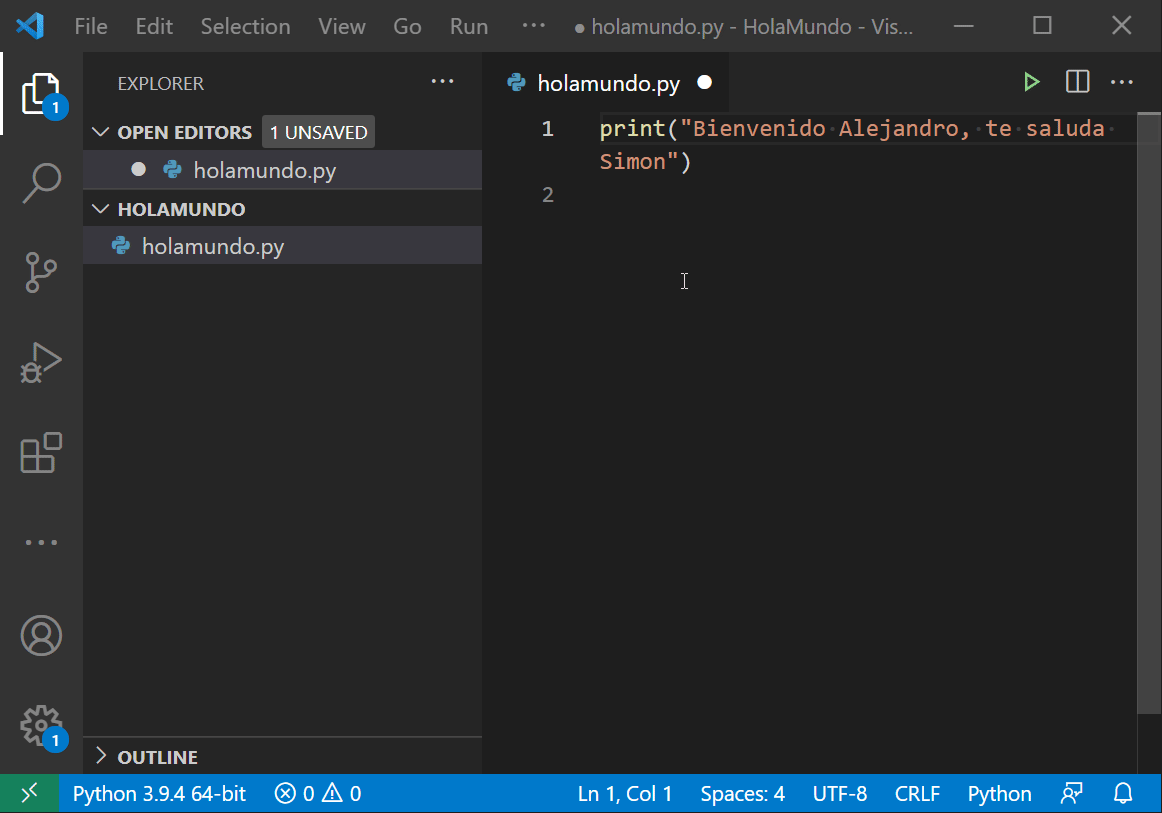 Total 65+ imagen como escribir hola mundo en python - Abzlocal.mx