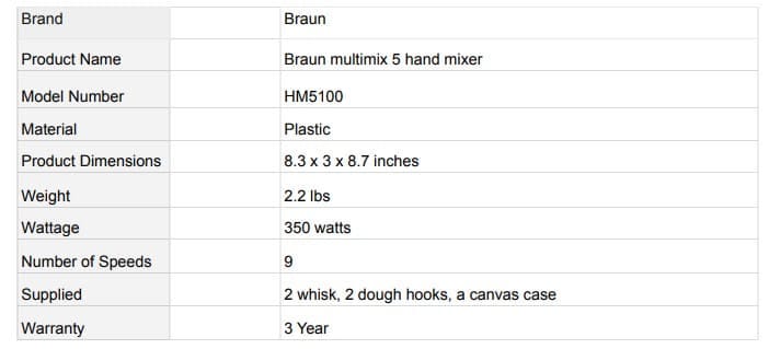 Braun Black MultiMix 5 Hand Mixer + Reviews