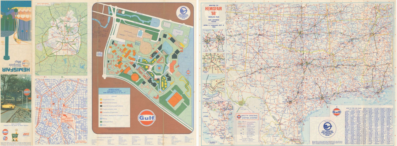 1968 Arkansas Louisiana Mississippi Road Map American Oil 