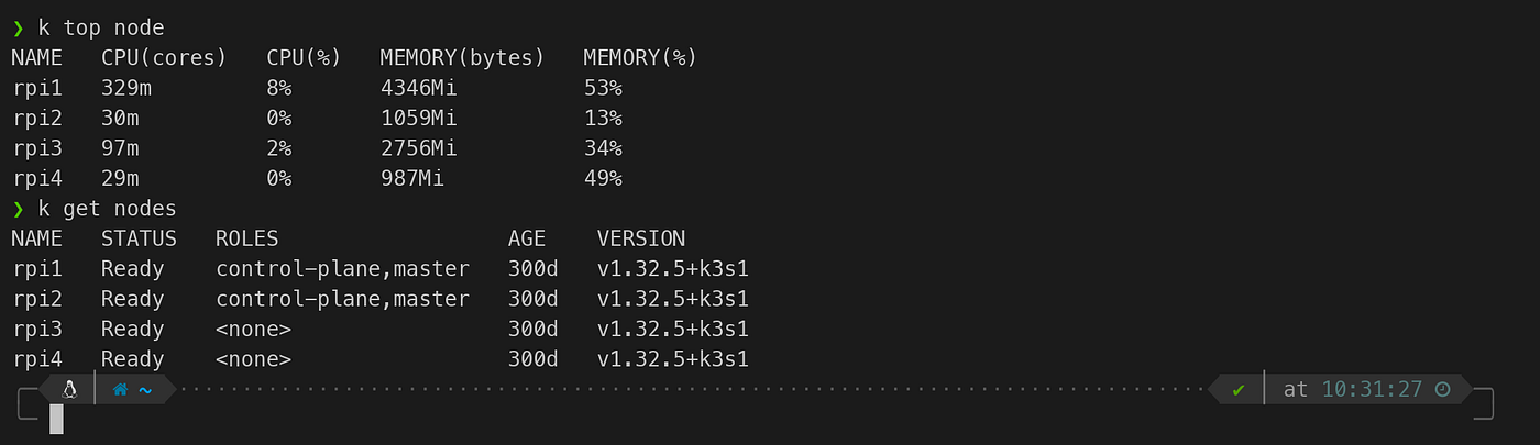 Two Pi’s are Master nodes and remaining two are Worker nodes