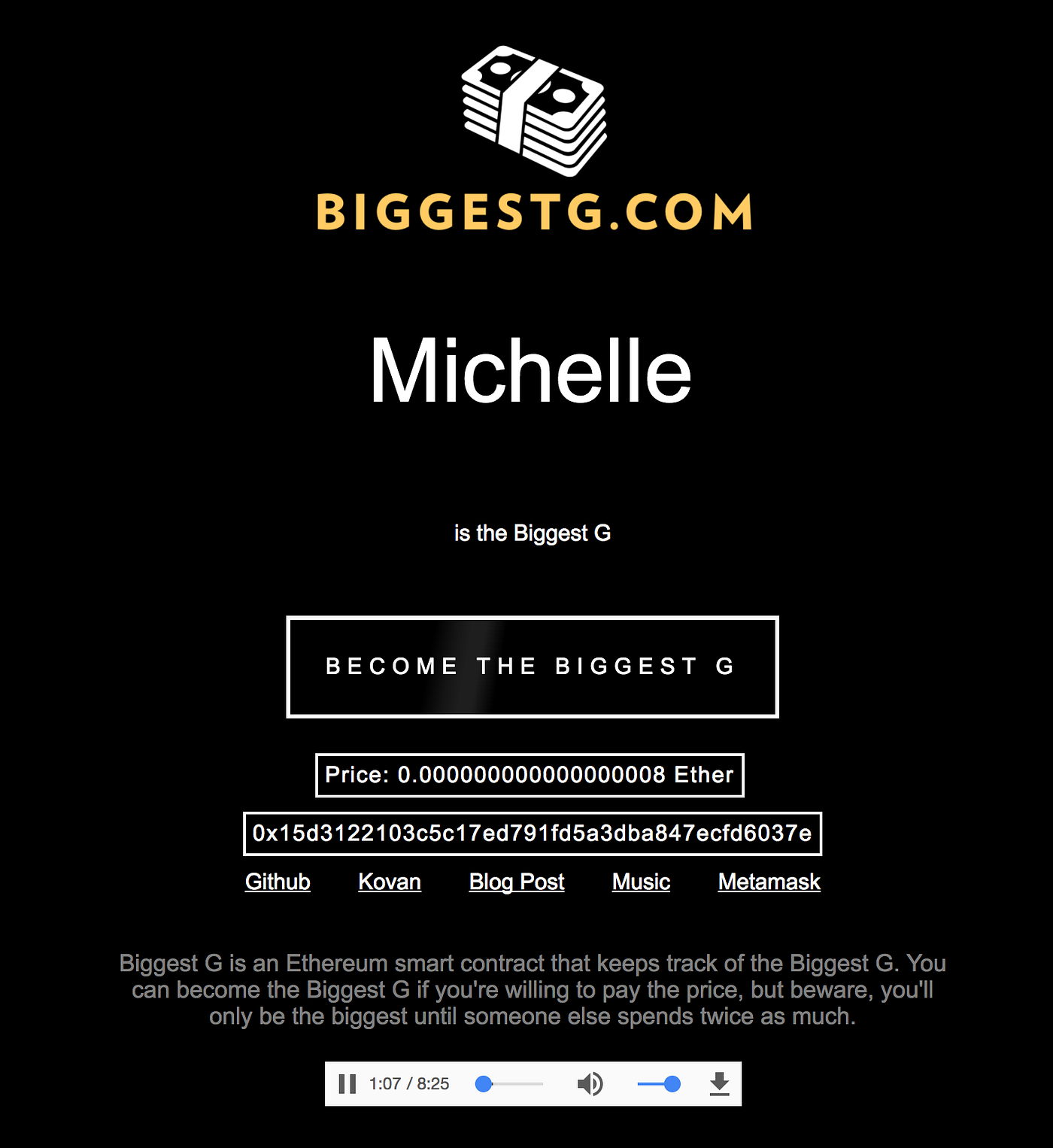 Ethereum dapp development 101 — How I built BiggestG.com | by Richard  Artoul | Medium