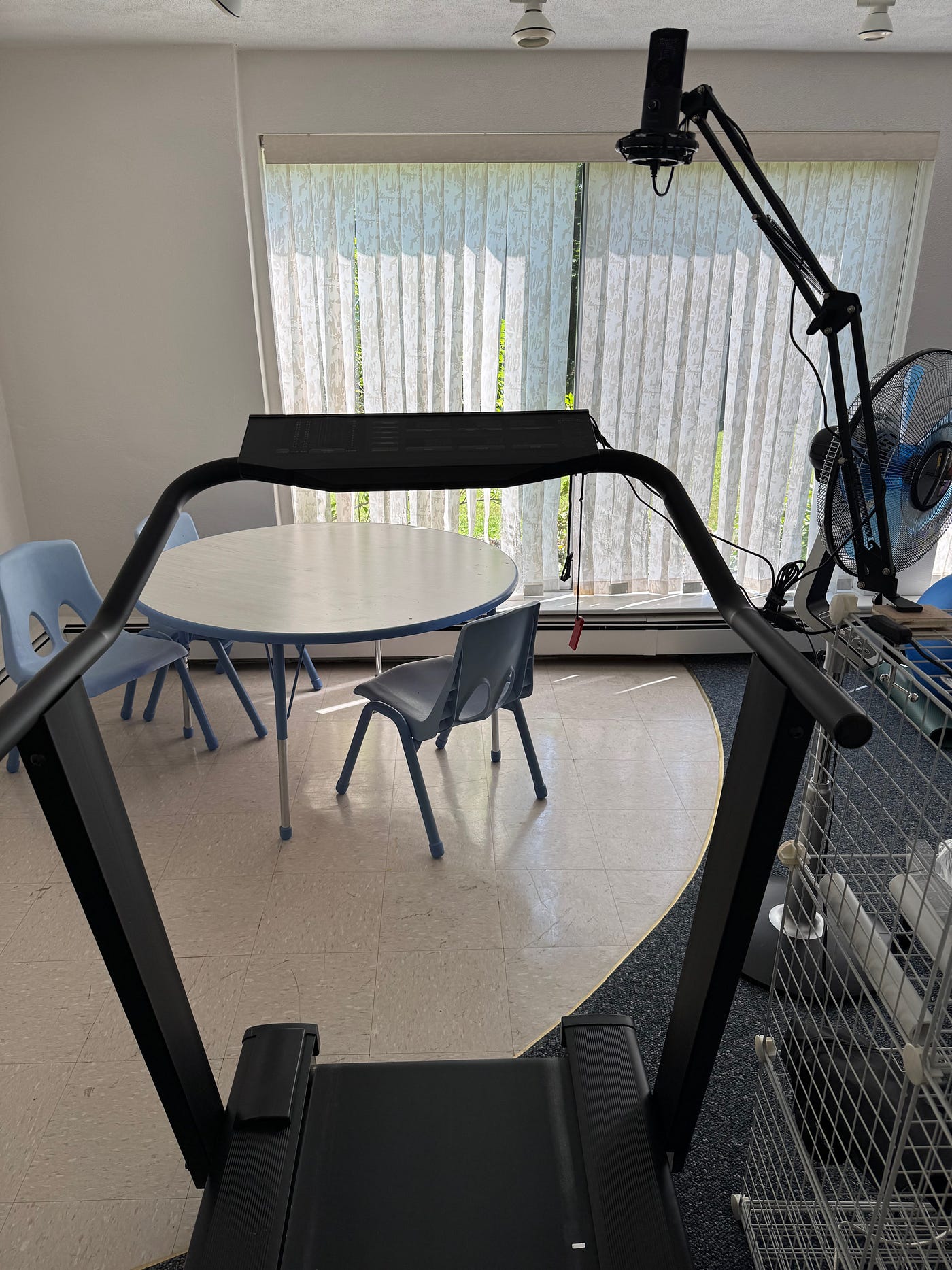 The Frankenmill — 30+ year old treadmill with Boom Arm Microphone