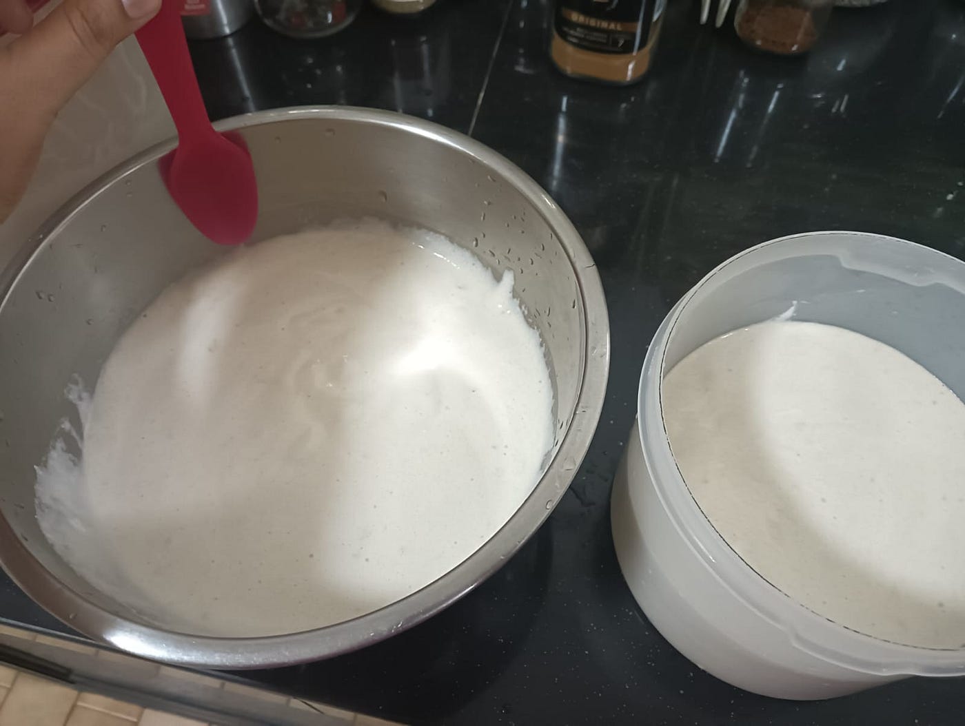 Idli batter before overnight fermentation (Photo credit: Deepambika T J)