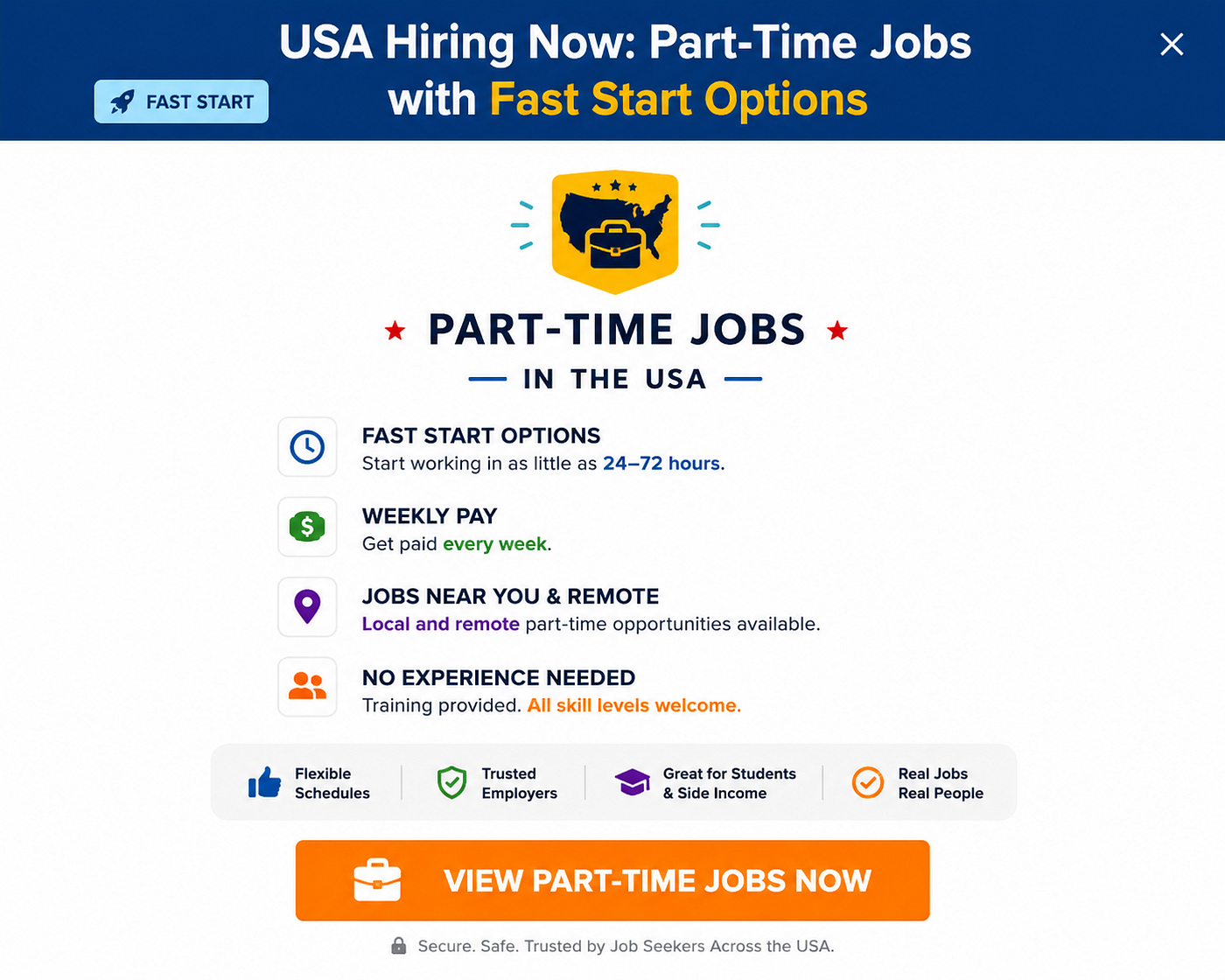 USA Job Openings: Part-Time Roles with Weekly Pay (2026 Guide)