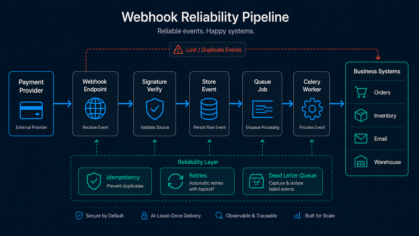 Reliable Webhook Event Pipeline