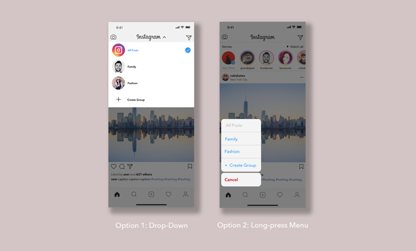Instagram newsfeed groups — a UX design concept | by Kyle Tengco | UX Collective