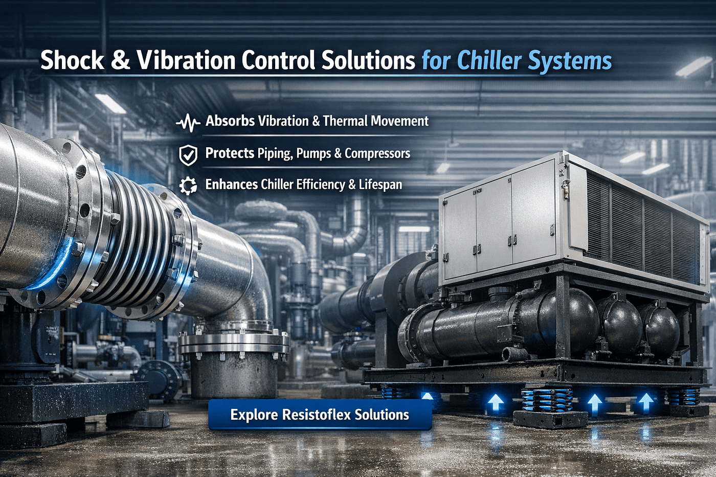 Shock & Vibration Mountings and Expansion Joints for Chillers — Manufactured by Resistoflex
