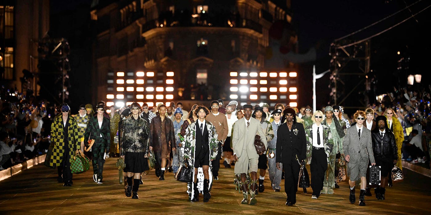 Pharrell William Makes his Louis Vuitton Debut for SS24 on Pont