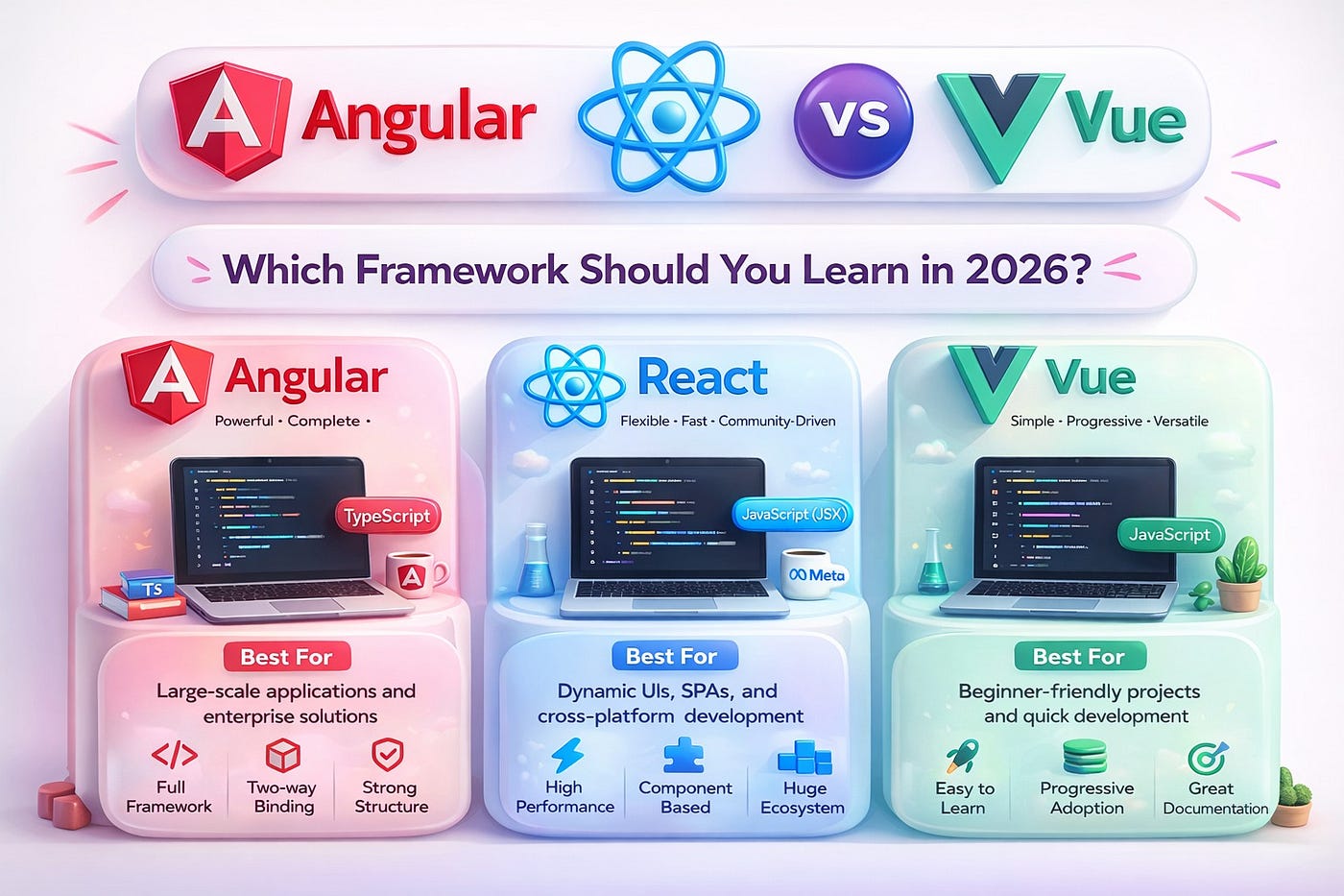 Angular vs React vs Vue — Which Framework Should You Learn in 2026?