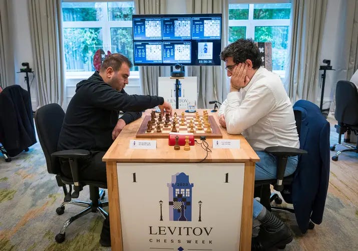 Levitov Chess Week 2023 Day 1 : Levon Aronian emerges sole leader, Vishy  trailing by half a point, by ChessInShorts