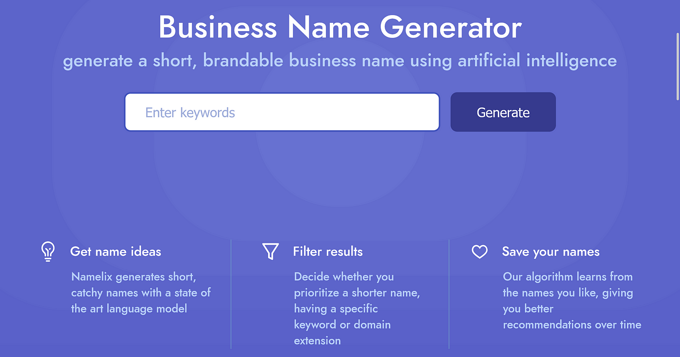 Name Generator, AI-Powered