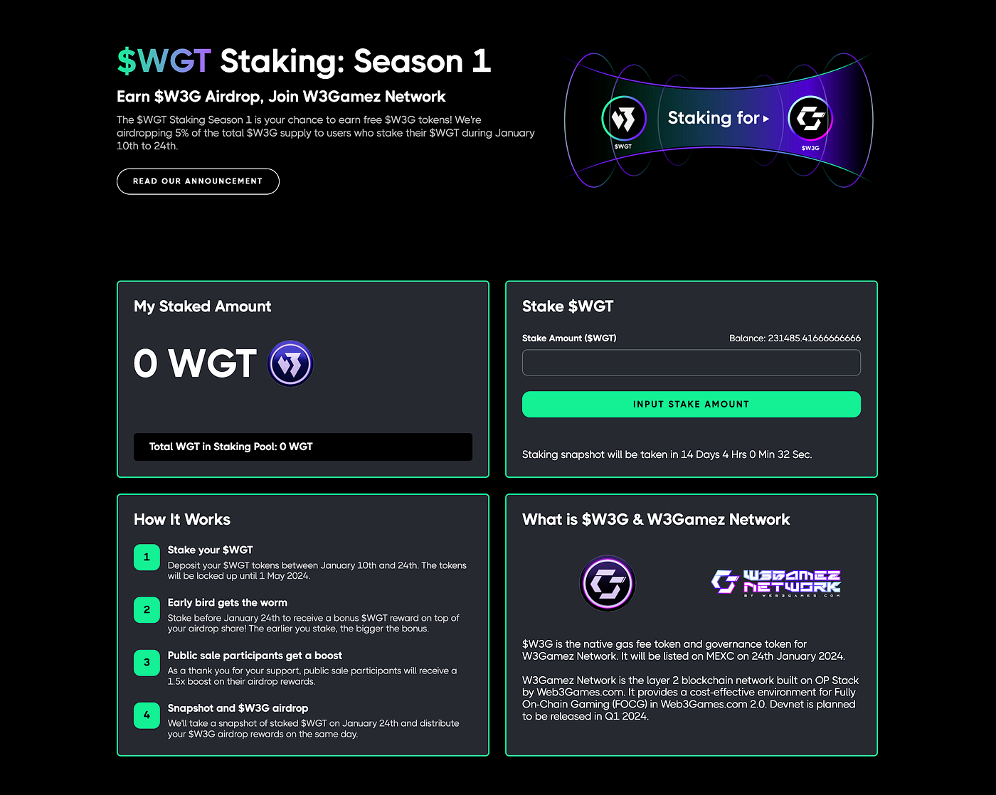 WGT Staking Season 1: Unlock $W3G & Fuel W3Gamez Network! | by  Web3Games.com Team | Medium