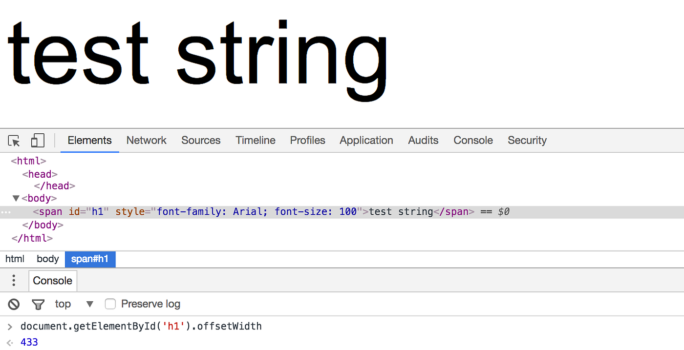 Text pixel width measuring on Javascript backend (Node.Js) | by Adam Bisek  | Medium