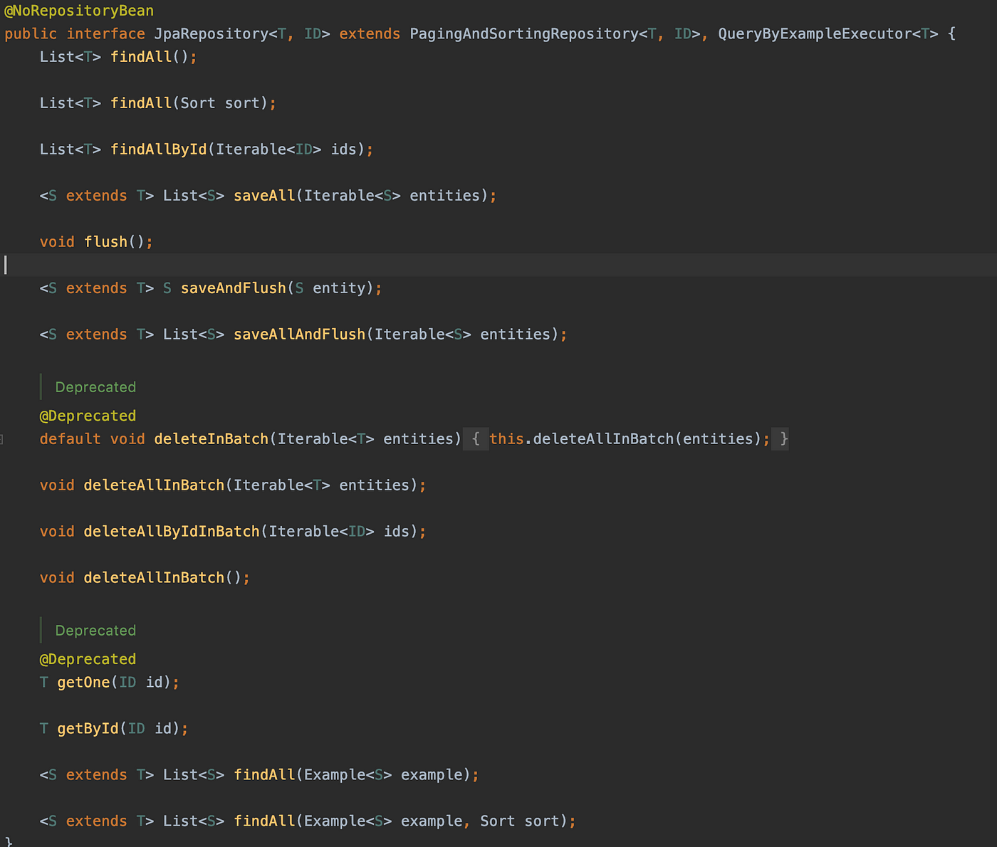 Difference between CrudRepository and JpaRepository interfaces in Spring  Data JPA.