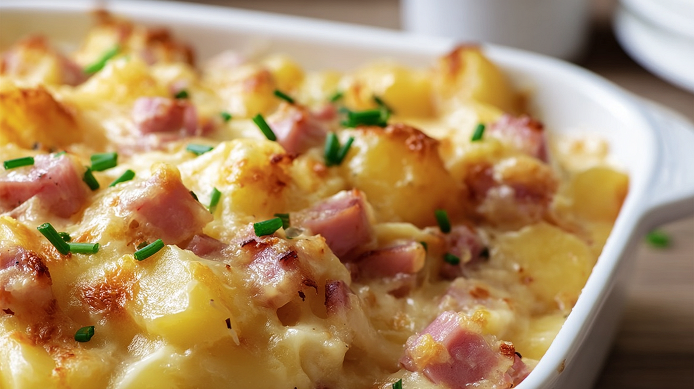 Quick Cheesy Ham and Potato Casserole for Busy Nights