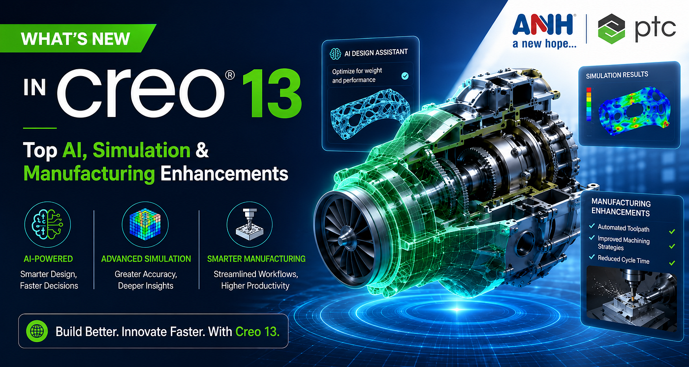 What’s New in Creo 13? Top AI, Simulation & Manufacturing Enhancements | ANHESPL